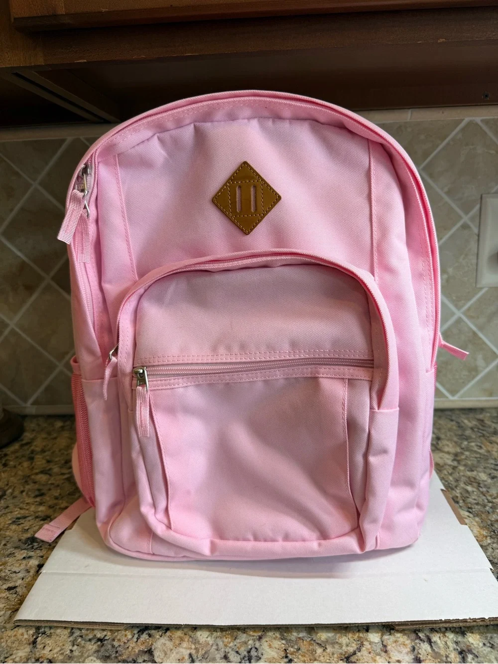 Absho Pink Backpack School Travel Book Bag Water-Resistant Durable 16-inch
